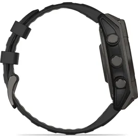 Garmin fenix 8 Solar 47 mm Graphit/Titan Carbongrau Silikon-Armband 22 mm