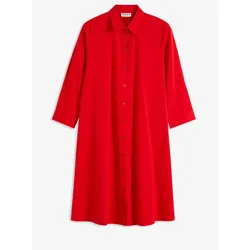 bonprix Hemdblusenkleid mit Baumwolle, rot, 40, mit Baumwolle