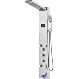 Vevor Duschpaneelsystem, 6 Duschmodi, LED- und Bildschirm-Wasserkraft-Duschpaneelturm, Regenfall, Wasserfall, 5 Massagedüsen, Wannenauslauf, Handbrause, wandmontiertes Duschset aus Edelstahl