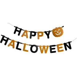 2x Girlande "Happy Halloween" aus Papier 2m