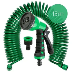 Grafner® Spiralschlauch 1/2" Gartenschlauch inkl. 8 Funktionen Brause