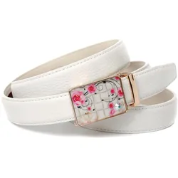 Ledergürtel ANTHONI CROWN, Damen, Gr. 70, weiß, Leder, unifarben, Gürtel, mit Sommerfeeling, kleiner Glitzerstein