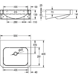 kwc aquarotter gmbh Anima Einzelwaschtisch 50 x 15 cm