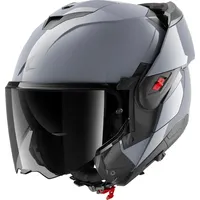 Shark Oxo Dark Shadow S05 Modularer Motorradhelm, Gun Silver,