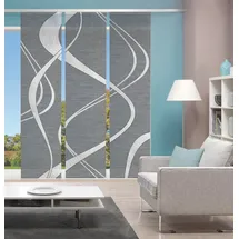 VISION S Schiebegardine TIBANO Links, halb-transparenter Stoff in Bambus-Optik, 260 x 60 cm (h x b), Farbe:, Farbe:anthrazit