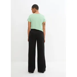 bonprix Anzughose BONPRIX, Damen, Gr. 56/58 (XXXL), N-Gr, schwarz, Obermaterial: 70% Polyester, Viskose, 5% Elasthan, loose fit, Hosen Anzughose, aus Polyester, Viskose und Elasthan, mit Taschen, mit Bequembund
