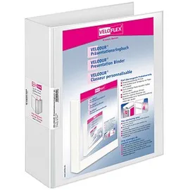 Veloflex 10 VELOFLEX VELODUR® Präsentationsringbücher 2-Ringe weiß 7,0 cm DIN A4