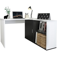 FMD Möbel »Valley«, Schreibtisch, Holzwerkstoff, weiß-P/schwarz, rechteckig