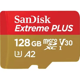 SanDisk Extreme Plus microSDXC UHS-III + SD-Adapter 128 GB