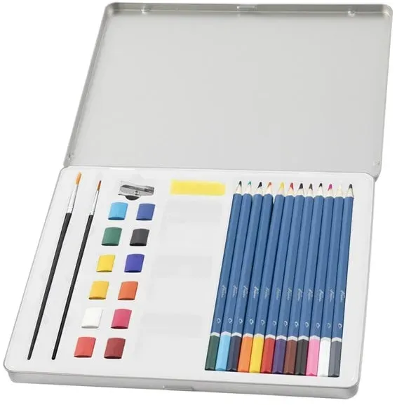Aquarel painting set 28 pcs. in tin box