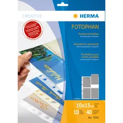 Postkartenhülle für 4 Postkarten, ideal für Ringalben