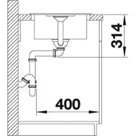 Blanco Favum 45 S Einbau reversibel vulkangrau (527266)
