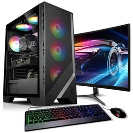 Kiebel PC Set Gaming mit 24 Zoll TFT Cobra IV AMD Ryzen 5 5500, 16GB DDR4, RTX 3050 8 GB, 1TB SSD, WLAN, Windows 11,