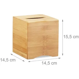 Relaxdays Kosmetiktücherbox Tücherbox Braun