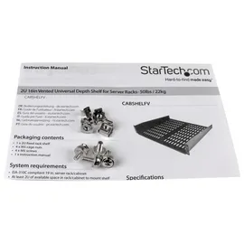 Startech Fachboden Stahl 40 cm schwarz