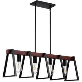 Vevor 4-flammige Pendelleuchte für Kücheninseln, 60 W, verstellbare Esszimmerleuchte mit 2 x 6 Zoll und 6 x 12 Zoll langen Stangen, lineare Kronleuchterbeleuchtung im industriellen Metallrahmen-Stil