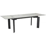 MID.YOU Esstisch Weiß, Keramik, Marmoroptik, rechteckig, eckig, 95x77x180 cm ausziehbar, Esszimmer, Tische, Esstische, Esstische ausziehbar
