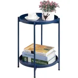 luxuskollektion Beistelltisch Rund Metall 2 Ebenen Snacktisch Balkontisch Nachttisch