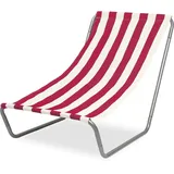 FEBE Sonnenliege Strandliege Liegestuhl Garteliege Rot/Beige Kompakter Strandstuhl mit Tragetasche für Garten Pool und kleinen Balkon Textilgewebe