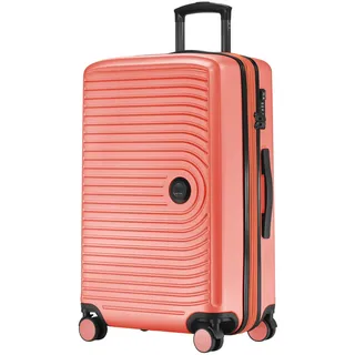 - Mittelgroßer Hartschalenkoffer, TSA, 4 Rollen, Check-In Gepäck mit 8 cm Volumenerweiterung, 68 cm, 88 L, Korall
