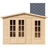 TIMBELA Gartenhaus 2,32 x 3,32 m Grau