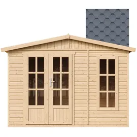 TIMBELA Gartenhaus 2,32 x 3,32 m Grau