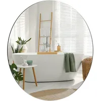 Dripex Rund Spiegel 50x50cm Rahmenloser Badezimmerspiegel Wandspiegel Badspiegel für