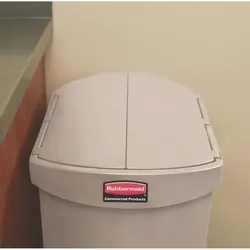 Rubbermaid Slim Jim Pedaleimer Schmalseite 50  Liter beige