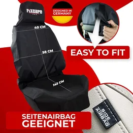 Fixcape Pro Schonbezug Autositz vorne universal wasserdicht schwarz, Auto-Sitzbezug Vordersitze, Sitzschoner Auflage Schutz Fahrersitz