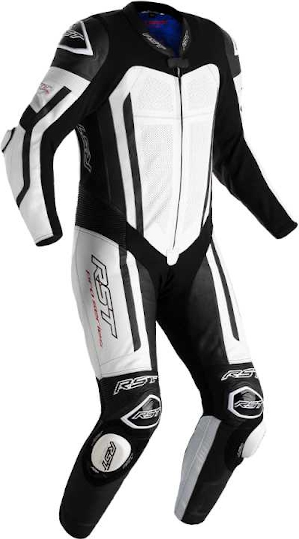 RST Pro Series Evo Airbag 1-Teiler Motorrad Lederkombi Airbag Einteilige Motorrad Lederkombi, schwarz-weiss, Größe XS für Männer