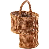 Kobolo Treppenkorb Korb Henkelkorb aus Rattan geflochten - lacak - mit Henkel