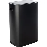 QLT Mülleimer mit Sensor – Öffnet durch Bewegung – 55 Liter – Schwarz - Schwarz