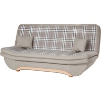 Fun Möbel Klick-klack-Sofa Schlafsofa GIANA in Stoff Hellgrau-Karo -