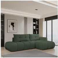 masseno Ecksofa Polyester mit Schlaffunktion L-Form Grün
