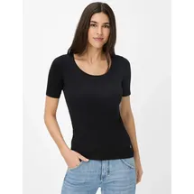 Brax Kurzarmshirt "Style CORA", Damen, Gr. 46, schwarz, 47% Baumwolle, 47% Modal, 6% Elasthan, Rundhals, Shirts