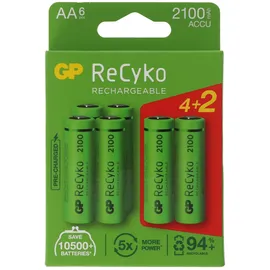 GP NiMH 2100 mAh ReCyko 1,2V 4+2 gratis