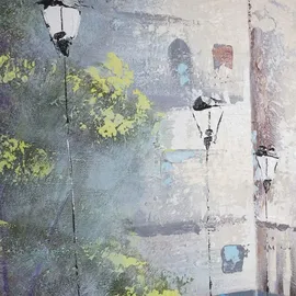 MCW Ölgemälde Ortschaft Handgemalt