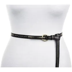 B.Belt Damen Gürtel - Leder-Nietgürtel Cher, Echtleder, Handarbeit Schwarz 70 cm