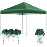 HENGMEI Pavillon 3x3m Partyzelt Metall Faltpavillon Faltbar Gartenpavillon Wasserdicht Stabil Gartenzelt Pergola für Party, Marktstand, Garten Outdoor Camping, Grün