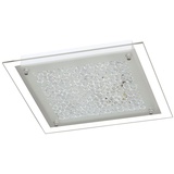 WOFI Deckenleuchte Wohnzimmerlampe Deckenlampe, tropfenförmiges Glas, Klarrand, 15W 1200 Lumen warmweiß l x b x h 25 x 25 x 5 cm Action 976701060300