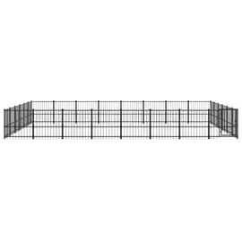 vidaXL Outdoor-Hundezwinger 45,16 m2 Stahl Schwarz