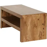 FineBuy Couchtisch Massiv-Holz Durban 110cm Wohnzimmer-Tisch braun Landhaus-Stil