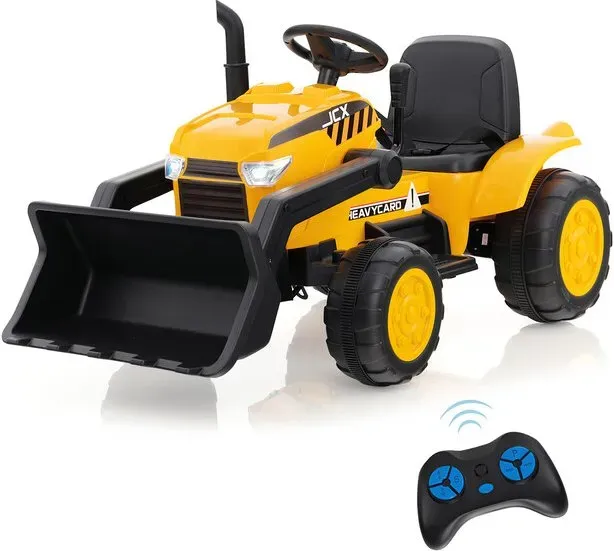 Mobiler Bagger für Kinder mit verstellbarer Schaufel, geeignet für 3-8 Jahre, gelb