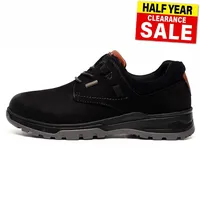 Hush Puppies Herren Outdoor Schuhe Nubuk Leder Wasserfest Memory Foam Schwarz