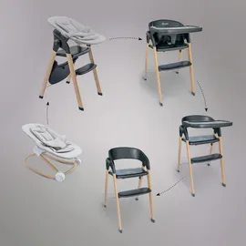 BabyGO BabyGo, Hochstuhl, Levels Newborn Highchair schwarz/Holzoptik (Hochstuhl)