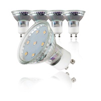 B.K.Licht - 5er Set LED Lampe GU10 mit warmweißer Lichtfarbe, 3 Watt, 250 Lumen, LED, LED Glühbirne, LED Leuchtmittel, LED Birne, Reflektor, Glühlampen, Bulb, 5,8x5 cm, Transparent