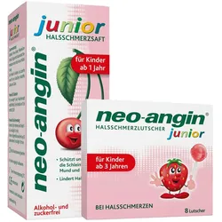 Neo-Angin junior Halsschmerzsaft + Halsschmerz Lutscher 1 St Set