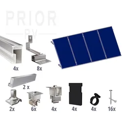 Prior PV Schrägdach-Montageset 4 Solarmodule