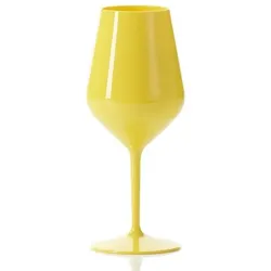 36 Mehrweg Wein Cocktail Gläser Spritz gelb Tritan 470ml Wiederverwendbar unzerbrechlich  Kunststoff