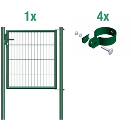 Metallzaun Einzeltor für Einstabmatte Grün z. Einbetonieren 100 cm x 125 cm